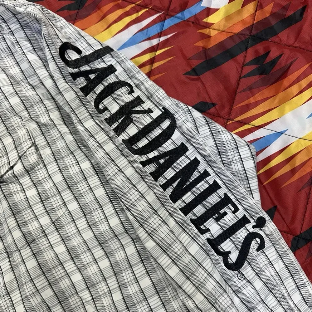 Jack Daniels Wrangler Gray Plaid Long Sleeve Shirt Men’s Size XL Button Up